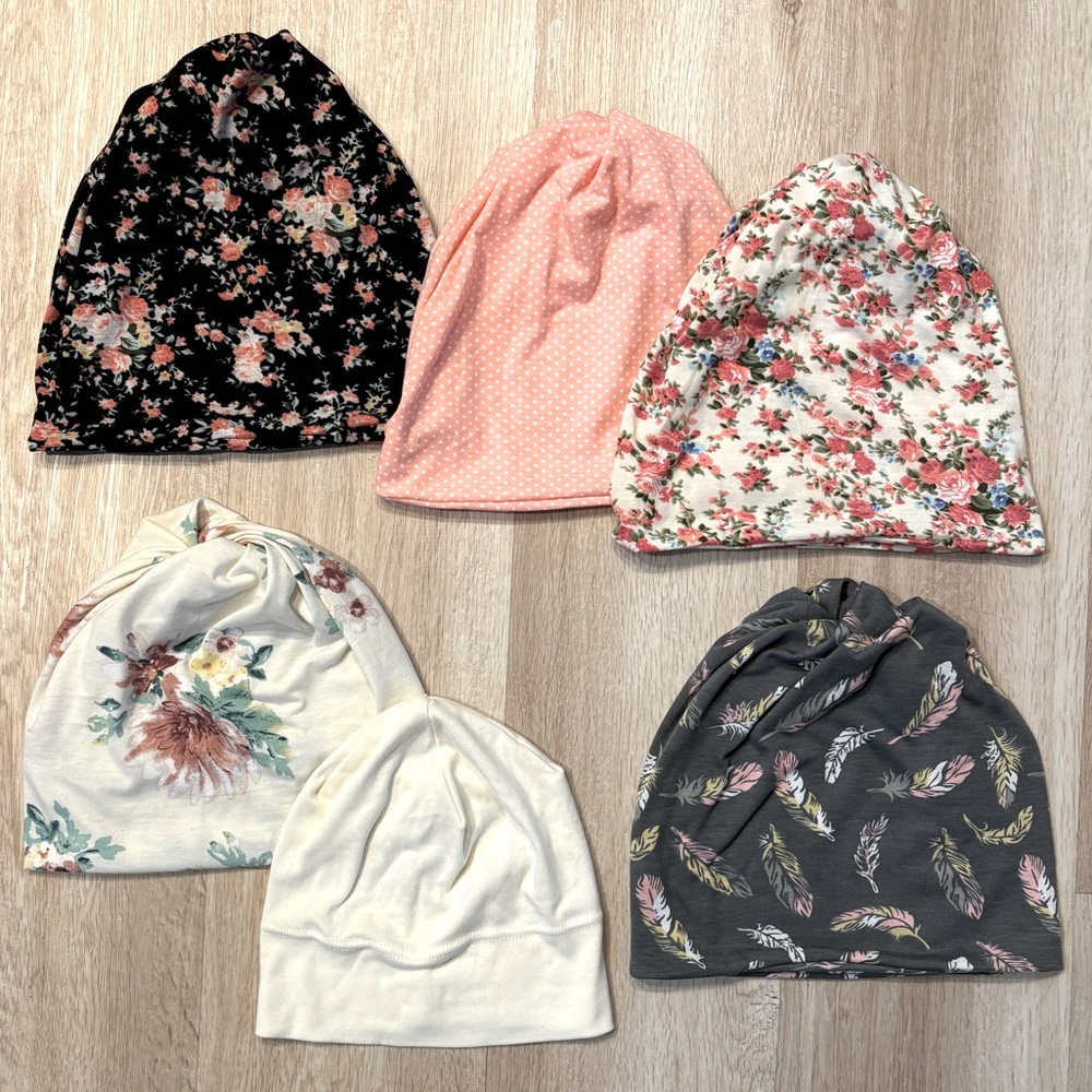 Six slouchy beanie caps Chemo/alopecia